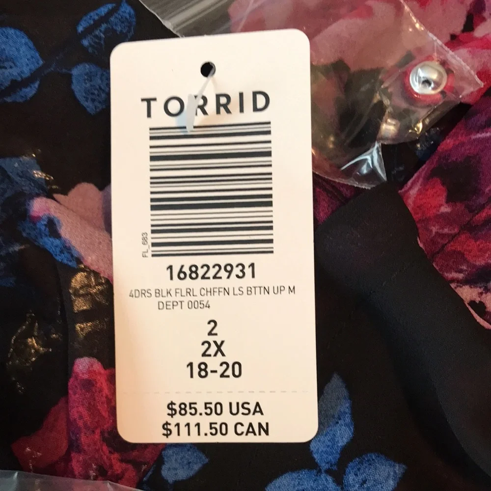 COPY - NWT Torrid 2X black chiffon floral maxi dress - Picture 9 of 11